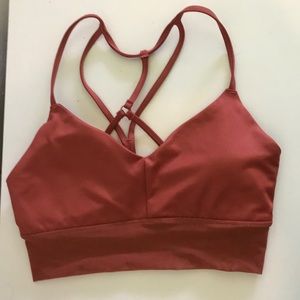 ALO Yoga Lush Bra in Sunrise (Rust)